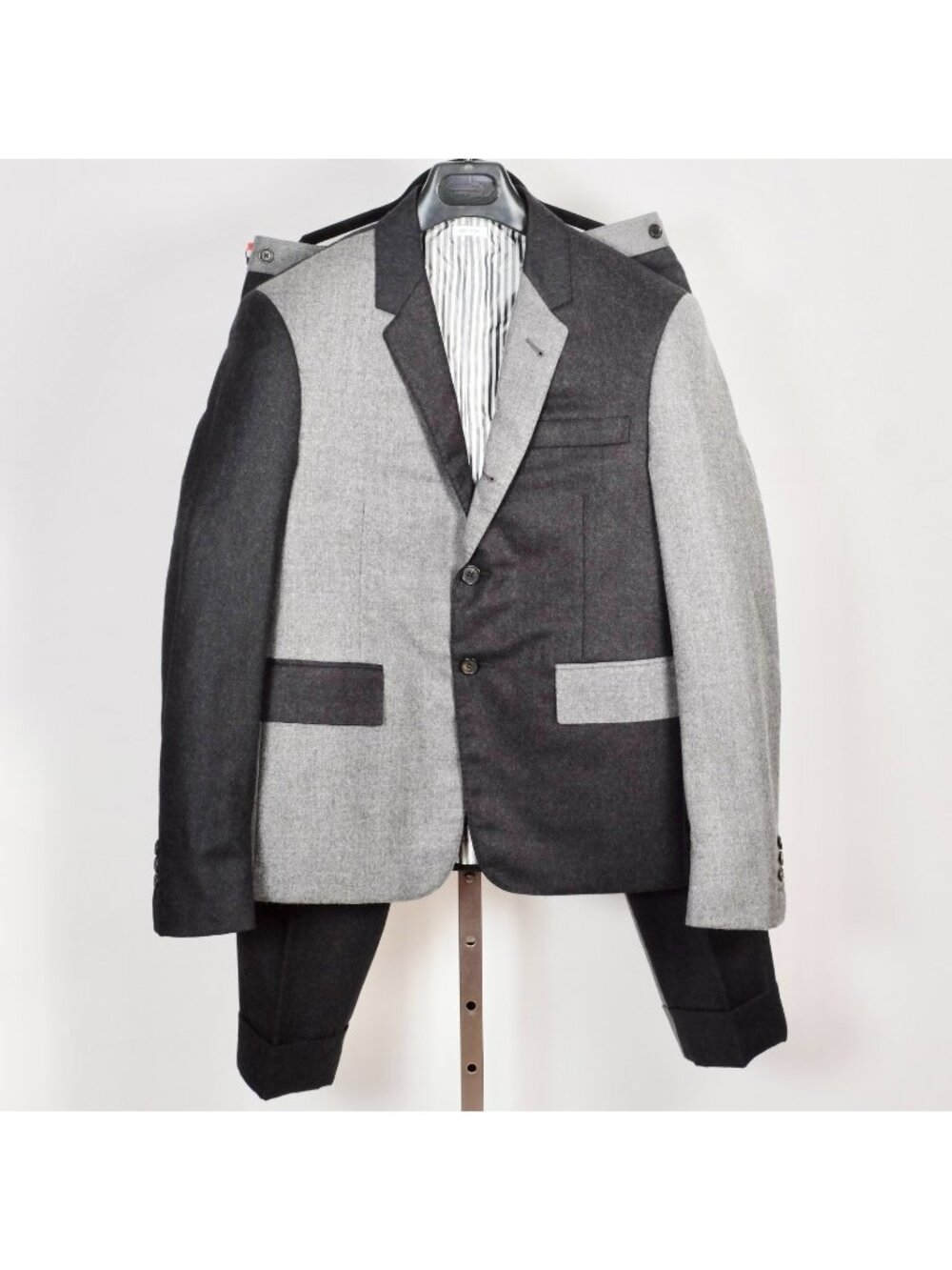 Thom Browne suit jacket pants sz 2 / Medium gray color block